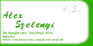 alex szelenyi business card